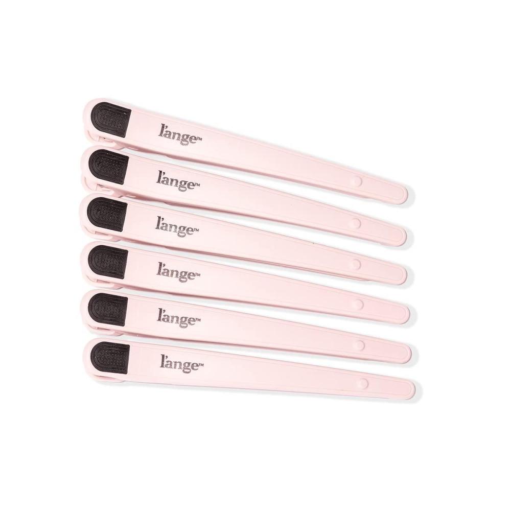 imageLANGE HAIR Rubber Sectioning Hair Clips  NarrowTipped Design  For Parting amp Sectioning Hair  Easy Grip Handles  Professional Styling Results  6Pack Blush