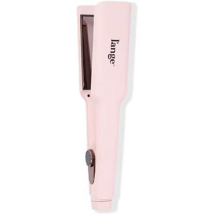 imageLANGE HAIR Le Titane Titanium Flat Iron  Hair Straightener with Curved Edges for Versatile Styling  Dual Voltage Flat Iron with Infrared Heat amp Adjustable Temperature  1 BlackBlush 125