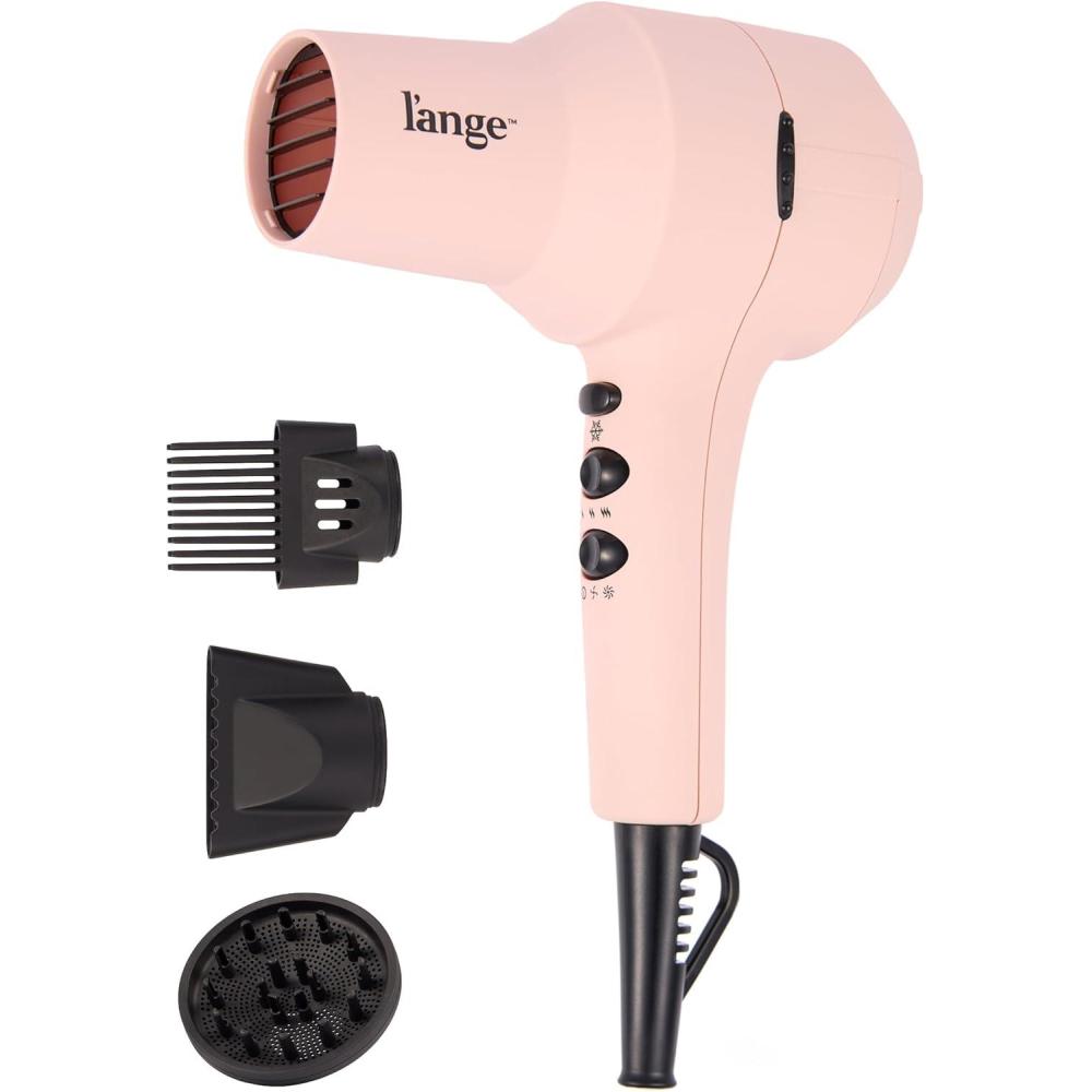 imageLANGE HAIR PowerStyle Ionic Turbo Hair Dryer  1875W Fast Drying amp Precision Styling for LongLasting FrizzFree Looks  Advanced Ionic Technology Smooths amp Shines Hair BlackBlush