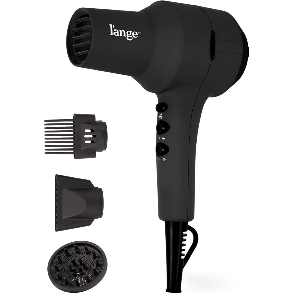 imageLANGE HAIR PowerStyle Ionic Turbo Hair Dryer  1875W Fast Drying amp Precision Styling for LongLasting FrizzFree Looks  Advanced Ionic Technology Smooths amp Shines Hair BlackBlack