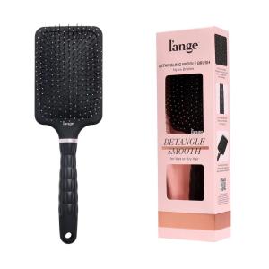L’ANGE HAIR Detangling Paddle Brush | Gentle Nylon Bristles for Wet & Dry Hair | Smooth Detangling & Scalp Massage | Lightweight, Non-Slip Handle | Works for All Hair Types (Blush)(Black)