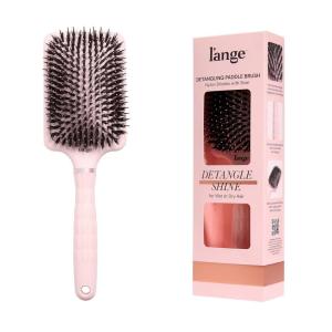 L’ANGE HAIR Detangling Paddle Brush | Nylon & Boar Bristles for Wet or Dry Hair | Built for Thick Hair | Reduces Snagging & Breakage | Tames Flyaways & Frizz for Softer, Shinier Strands (Black)(Blush)