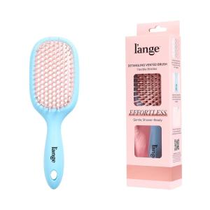 L’ANGE HAIR Detangling Vented Brush | Flexible Bristles for Wet or Dry Hair | Gentle Glide to Reduce Breakage | Ergonomic Shower Brush | Great for All Hair Types & Sensitive Scalps (Yellow)(Blue)