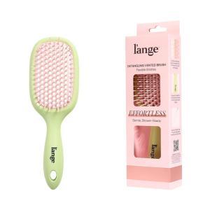 L’ANGE HAIR Detangling Vented Brush | Flexible Bristles for Wet or Dry Hair | Gentle Glide to Reduce Breakage | Ergonomic Shower Brush | Great for All Hair Types & Sensitive Scalps (Yellow)(Green)