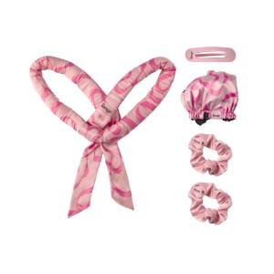 L’ANGE HAIR Satin Heatless Curls Set | Soft Curling Rod with 2 Satin Scrunchies & Adjustable Bonnet for Overnight Curls | Heatless Styling Tool for Damage-Free Styling on All Hair Types | 5-Piece Set