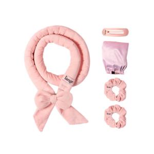L’ANGE HAIR Velvet Heatless Curls Set | Soft Curling Rod with 2 Velvet Scrunchies & Adjustable Bonnet for Comfortable Overnight Curls | Heatless Styling Tool for All Hair Types | 5-Piece Set