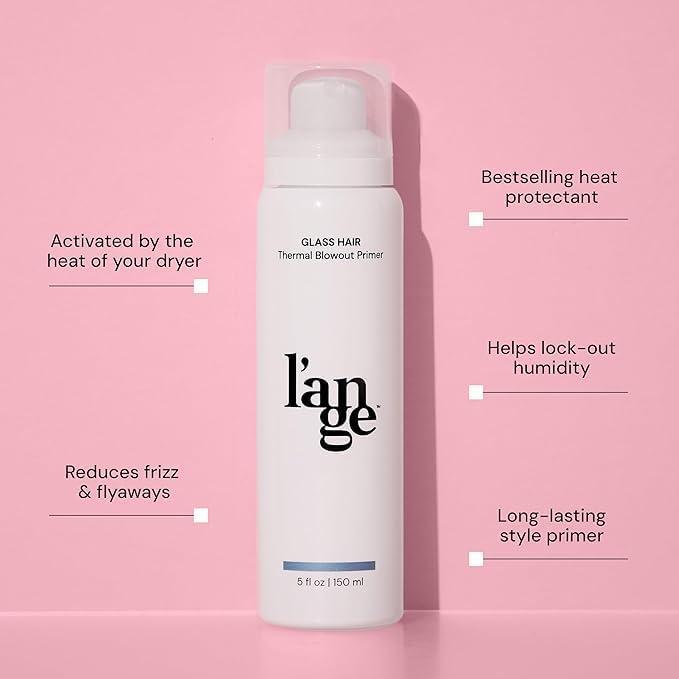 imageLANGE HAIR Glass Hair Thermal Blowout Primer  Heat Protectant Spray for Frizz Control amp Shine  Blow Dry Support Styling Mist  For All Hair Types  5 fl oz5 Fl Oz Pack of 1