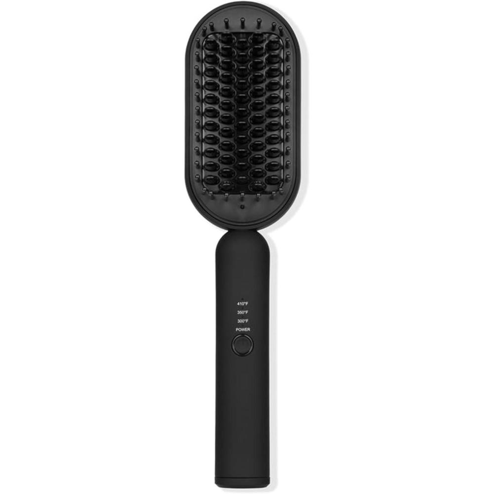 imageLANGE HAIR Mane Pass Straightening Hot Brush  Hair Straightening Brush with Ceramic Bristles amp Negative Ion Technology  Adjustable Temp  Auto ShutOff amp Dual Voltage  BlackBlack