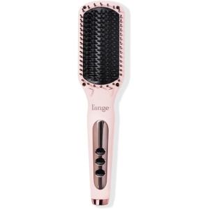 L’ANGE HAIR Le Vite Straightening Brush | Heated Hair Tool for Smoother, Frizz-Controlled Look | Dual-Voltage Hot Brush Straightener for Effortless Styling & Shine | Ceramic Standard Size (Blush)(Blush)