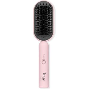L’ANGE HAIR Mane Pass Straightening Hot Brush | Hair Straightening Brush with Ceramic Bristles & Negative Ion Technology | Adjustable Temp | Auto Shut-Off & Dual Voltage | (Black)(Blush)