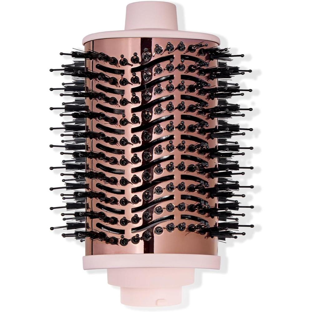 imageLANGE HAIR MultiVolume Series Blow Dryer Brush  Interchangeable Hair Dryer Brush with Ionic Titanium Barrel for Smooth Voluminous Styling  Blush  Oval 60mmAttachment  Blush  Oval 75mm