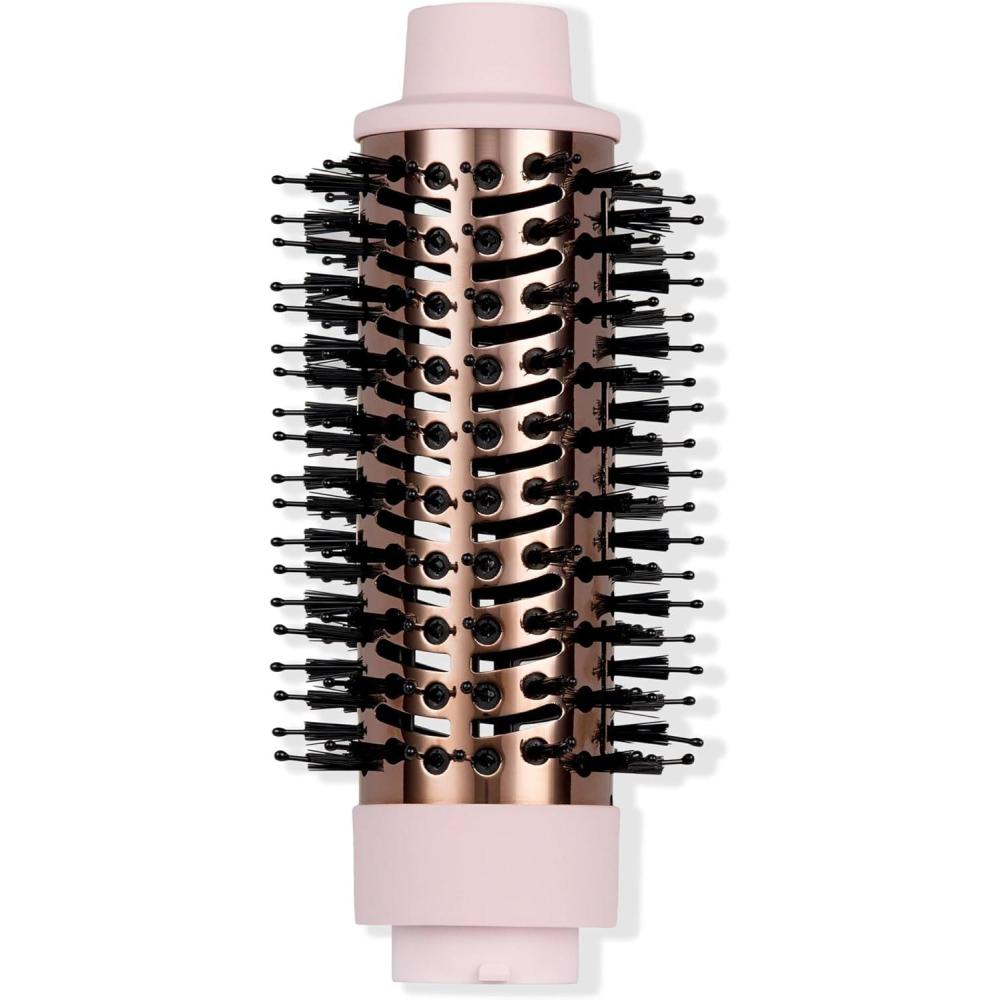 imageLANGE HAIR MultiVolume Series Blow Dryer Brush  Interchangeable Hair Dryer Brush with Ionic Titanium Barrel for Smooth Voluminous Styling  Blush  Oval 60mmAttachment  Blush  Round 43mm