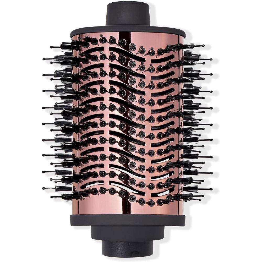 imageLANGE HAIR MultiVolume Series Blow Dryer Brush  Interchangeable Hair Dryer Brush with Ionic Titanium Barrel for Smooth Voluminous Styling  Blush  Oval 60mmAttachment  Black  Oval 75mm