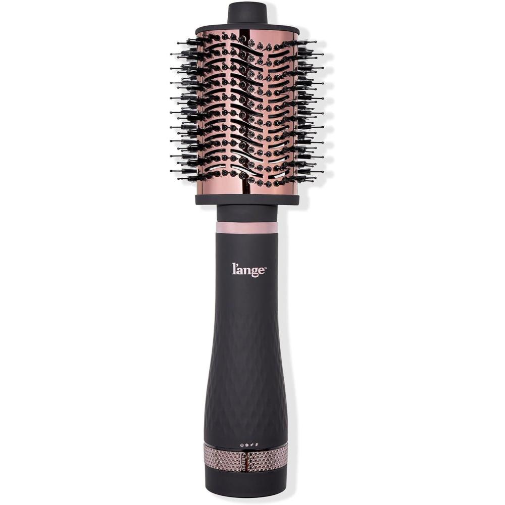 imageLANGE HAIR MultiVolume Series Blow Dryer Brush  Interchangeable Hair Dryer Brush with Ionic Titanium Barrel for Smooth Voluminous Styling  Blush  Oval 60mmBlack  Oval 75mm