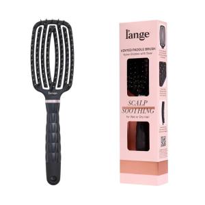 L’ANGE HAIR Detangling Vented Paddle Brush with Nylon & Boar Bristles | Glides Through Tangles on Wet or Dry Hair | Tames Flyaways & Frizz | Reduces Breakage & Damage | For All Hair Types (Blush)(Black)