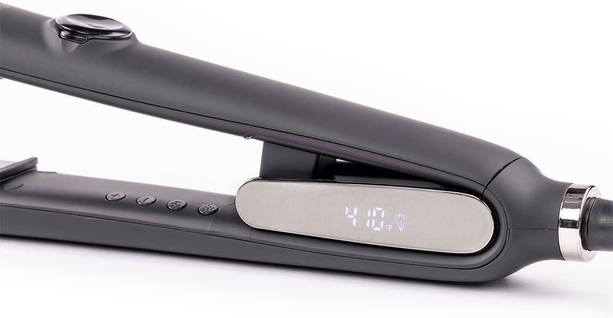 imageLANGE HAIR Le Vapour Infrared Steam Flat Iron Straightener  Professional Curling Best Hot for Straightening amp Dual Voltage Travel Black