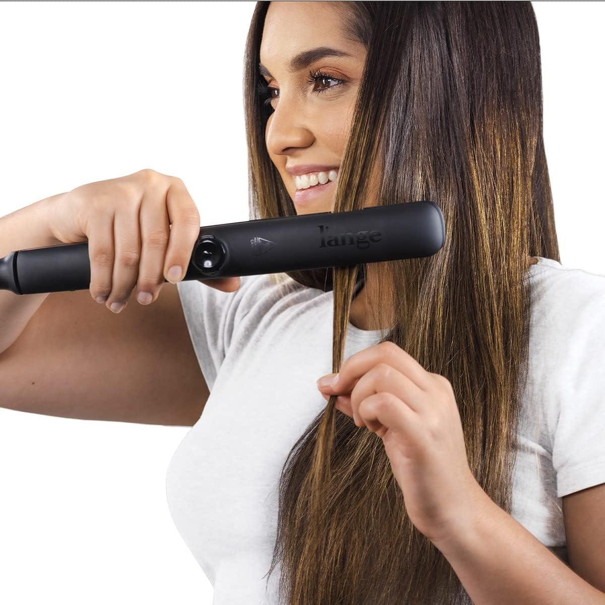 imageLANGE HAIR Le Vapour Infrared Steam Flat Iron Straightener  Professional Curling Best Hot for Straightening amp Dual Voltage Travel Black