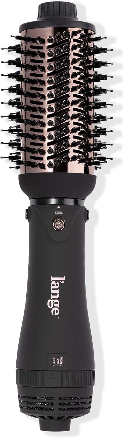imageLANGE HAIR Le Volume Play Interchangeable 2in1 Titanium Brush Dryer Black  43mm amp 60mm Hot Air Blow Dryer Brush in One with Oval Barrel  Hair Styler for Smooth FrizzFree Results Black