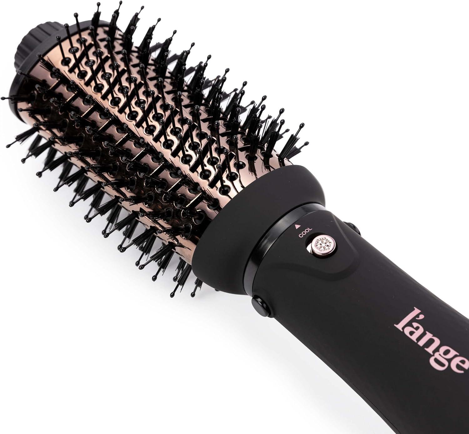 imageLANGE HAIR Le Volume Play Interchangeable 2in1 Titanium Brush Dryer Black  43mm amp 60mm Hot Air Blow Dryer Brush in One with Oval Barrel  Hair Styler for Smooth FrizzFree Results Black