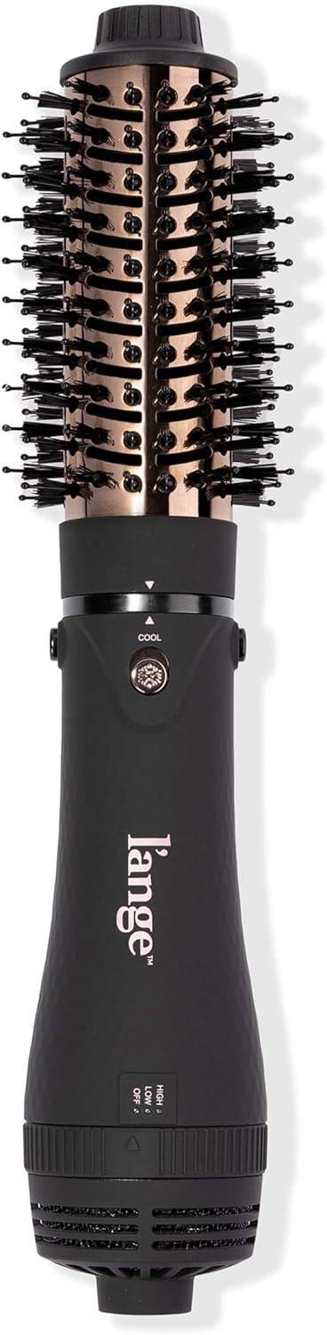 imageLANGE HAIR Le Volume Play Interchangeable 2in1 Titanium Brush Dryer Black  43mm amp 60mm Hot Air Blow Dryer Brush in One with Oval Barrel  Hair Styler for Smooth FrizzFree Results Black