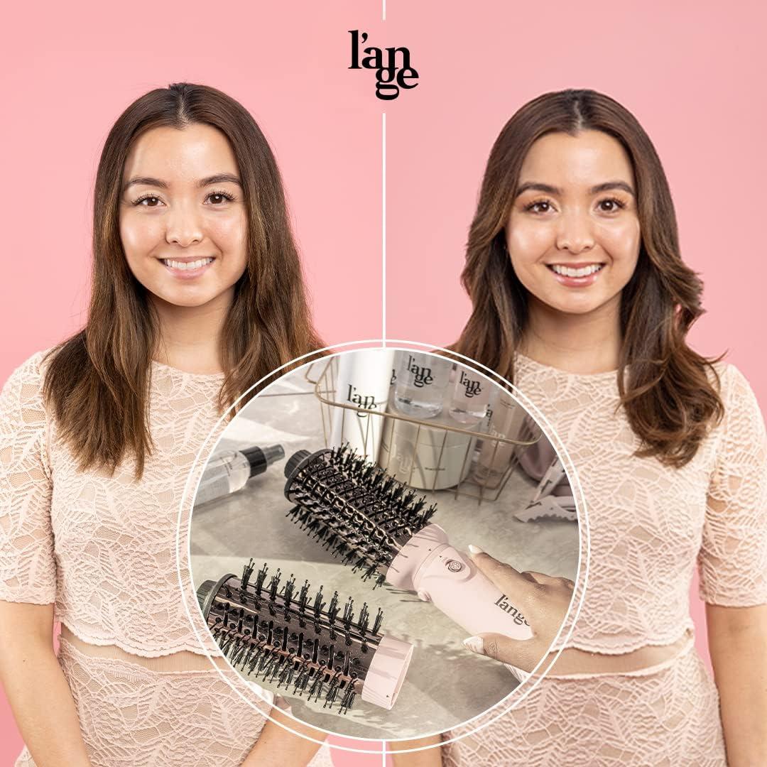 imageLANGE HAIR Le Volume Play Interchangeable 2in1 Titanium Brush Dryer Black  43mm amp 60mm Hot Air Blow Dryer Brush in One with Oval Barrel  Hair Styler for Smooth FrizzFree Results Black