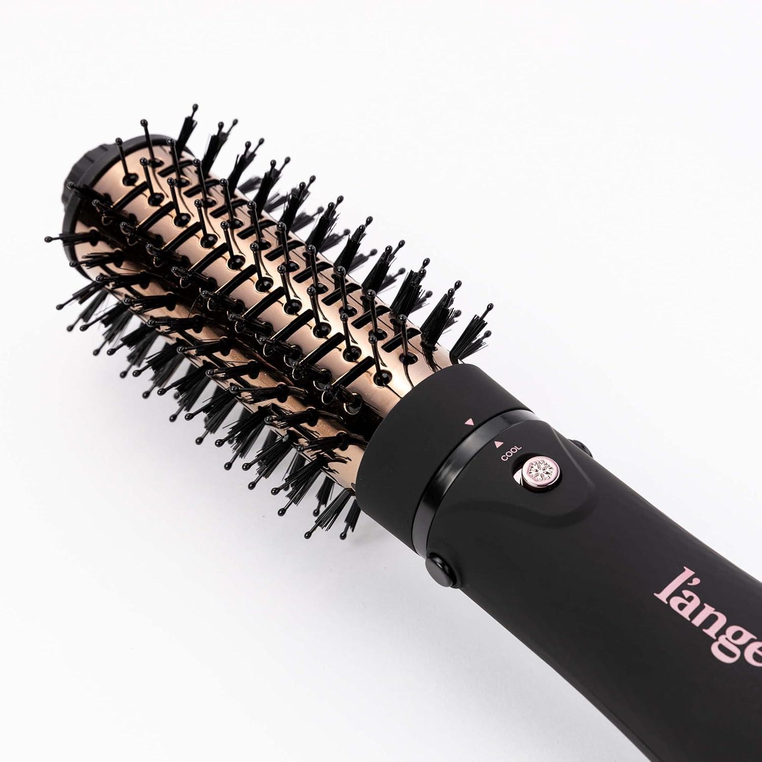 imageLANGE HAIR Le Volume Play Interchangeable 2in1 Titanium Brush Dryer Black  43mm amp 60mm Hot Air Blow Dryer Brush in One with Oval Barrel  Hair Styler for Smooth FrizzFree Results Black