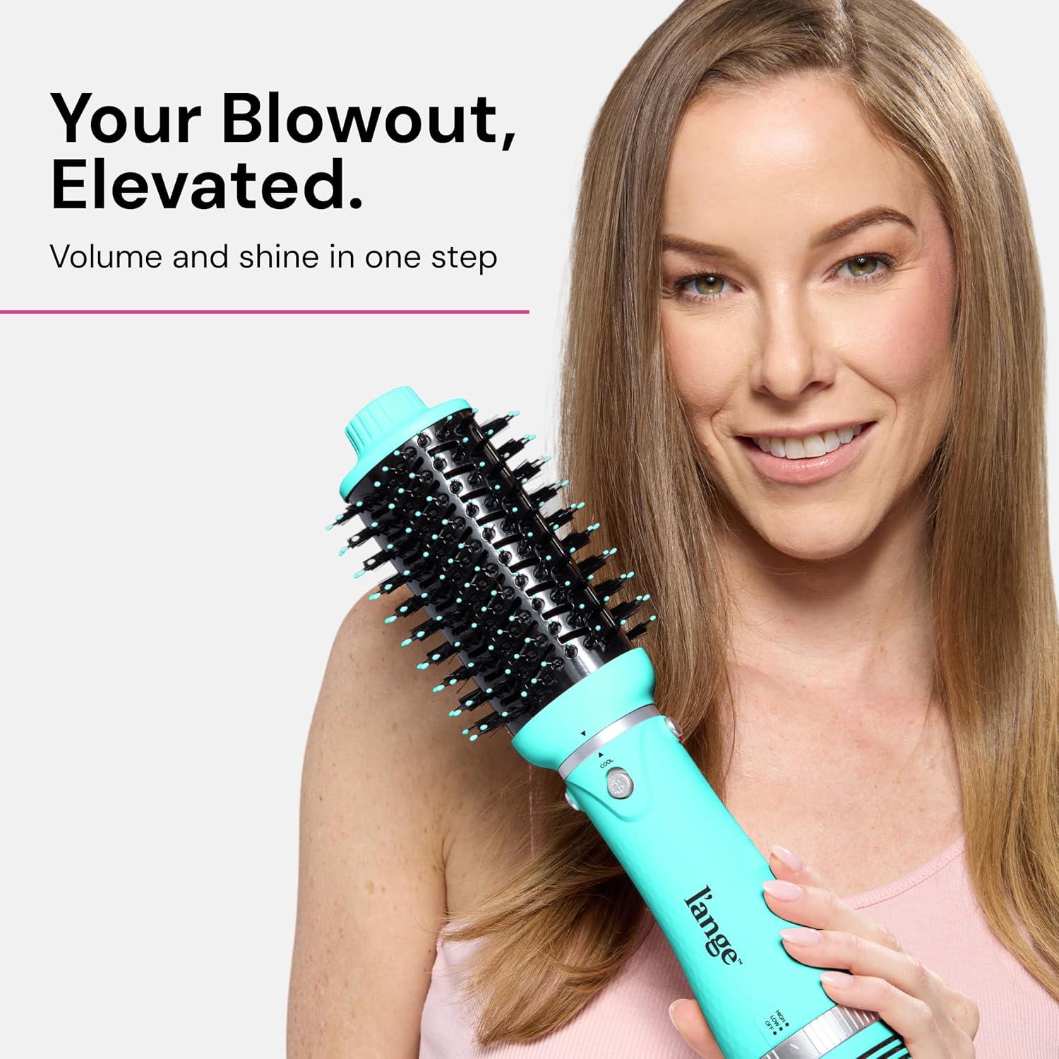 imageLANGE HAIR VolumeBoost 60mm 2in1 Ceramic Volumizing Brush Dryer  Fast Drying amp Styling for FrizzFree Voluminous Blowouts  CeramicCoated Barrel RedBlue
