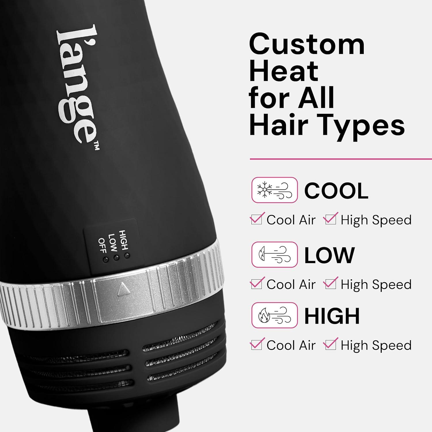 imageLANGE HAIR VolumeBoost 60mm 2in1 Ceramic Volumizing Brush Dryer  Fast Drying amp Styling for FrizzFree Voluminous Blowouts  CeramicCoated Barrel RedBlack
