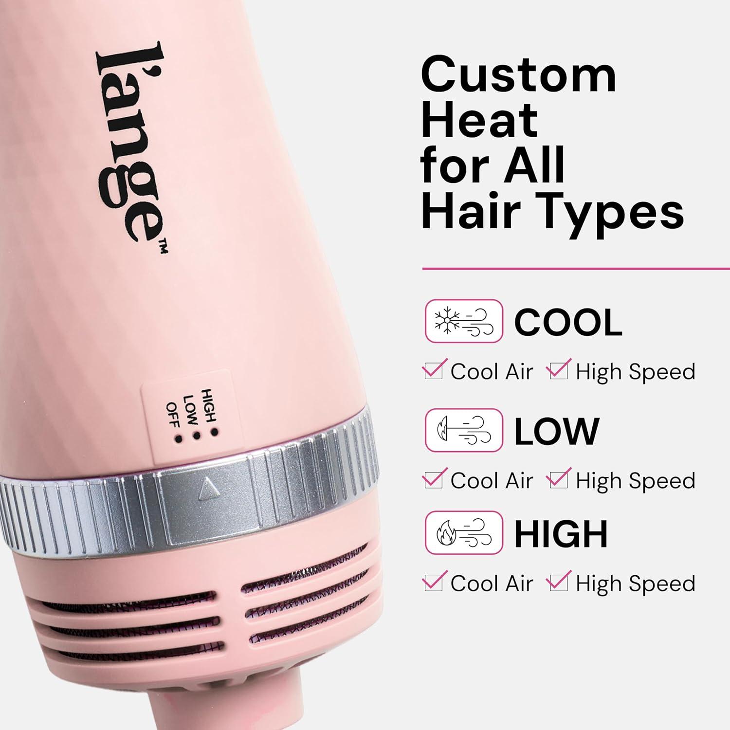 imageLANGE HAIR VolumeBoost 60mm 2in1 Ceramic Volumizing Brush Dryer  Fast Drying amp Styling for FrizzFree Voluminous Blowouts  CeramicCoated Barrel RedBlush